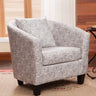 Colorful Linen Fixed Back Barrel Chair with Slipcover Image - 25