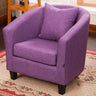 Colorful Linen Fixed Back Barrel Chair with Slipcover Image - 3