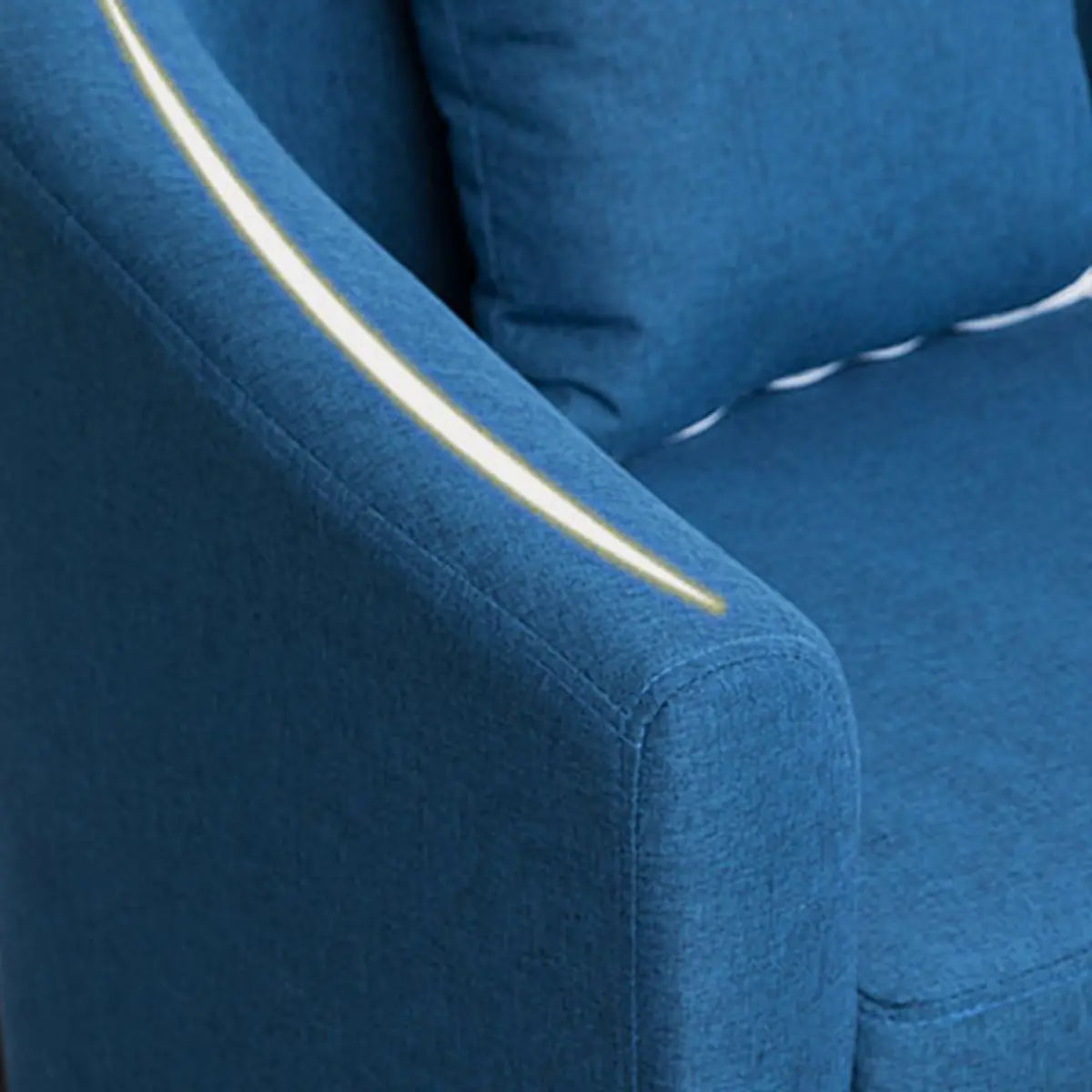 Colorful Linen Fixed Back Barrel Chair with Slipcover Image - 30