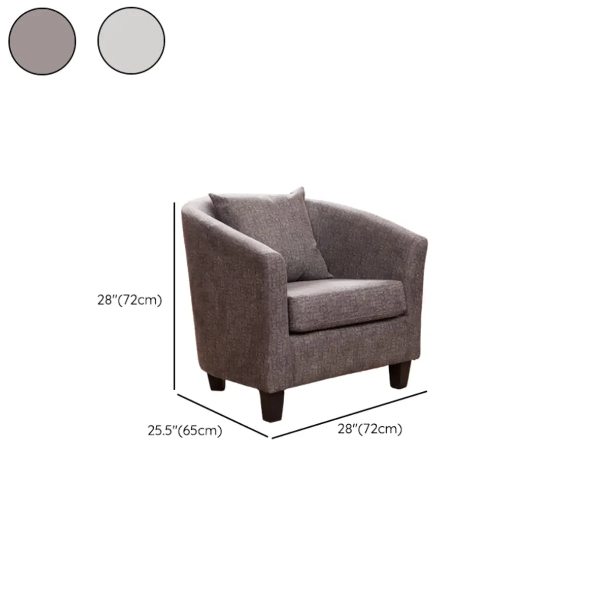 Colorful Linen Fixed Back Barrel Chair with Slipcover Image - 33