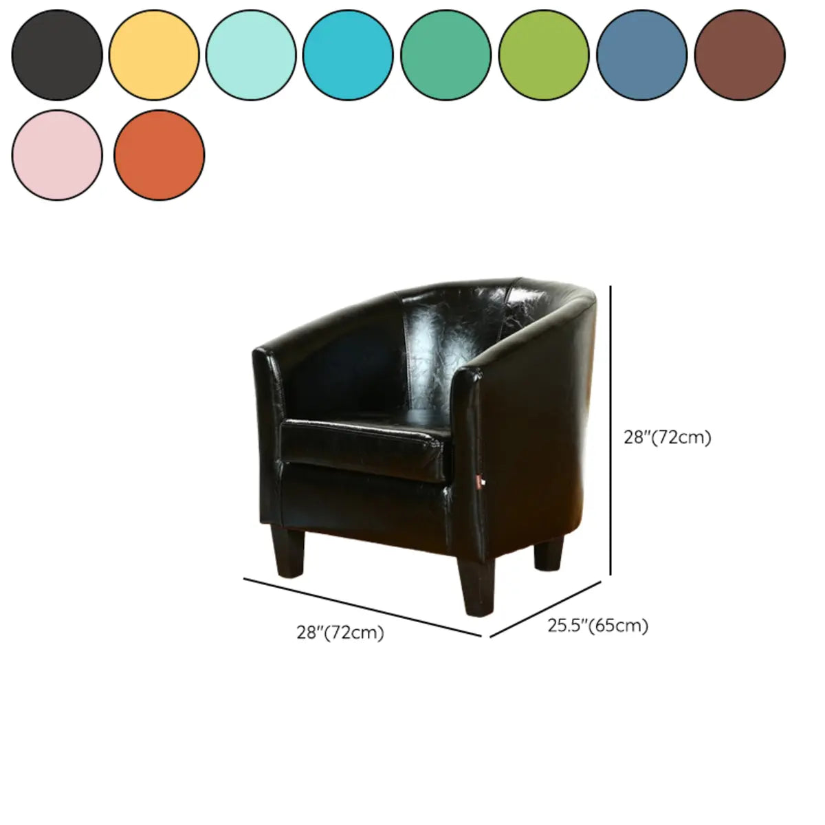 Colorful Linen Fixed Back Barrel Chair with Slipcover Image - 34