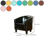 Colorful Linen Fixed Back Barrel Chair with Slipcover Image - 34