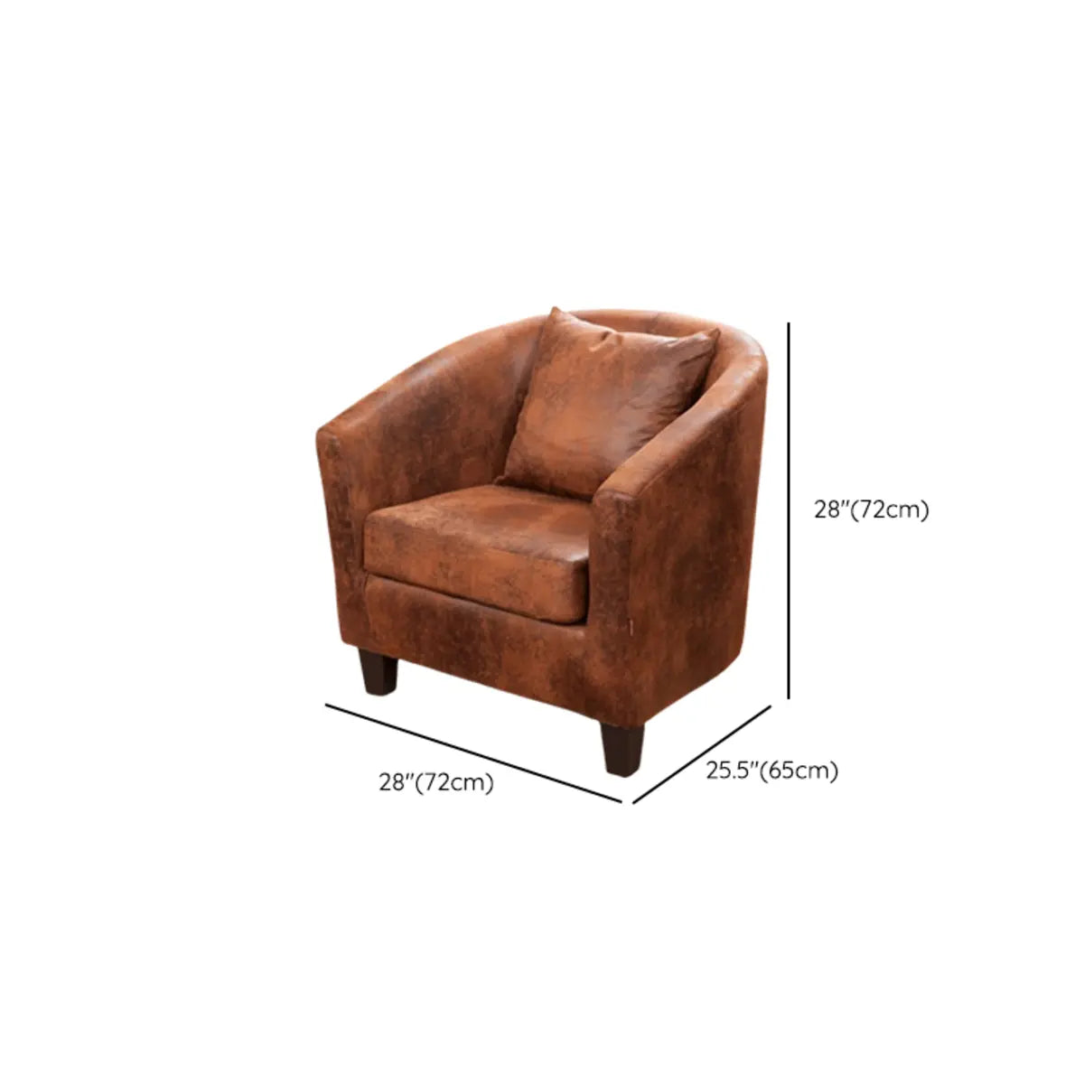 Colorful Linen Fixed Back Barrel Chair with Slipcover Image - 35