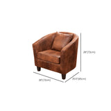 Colorful Linen Fixed Back Barrel Chair with Slipcover Image - 35