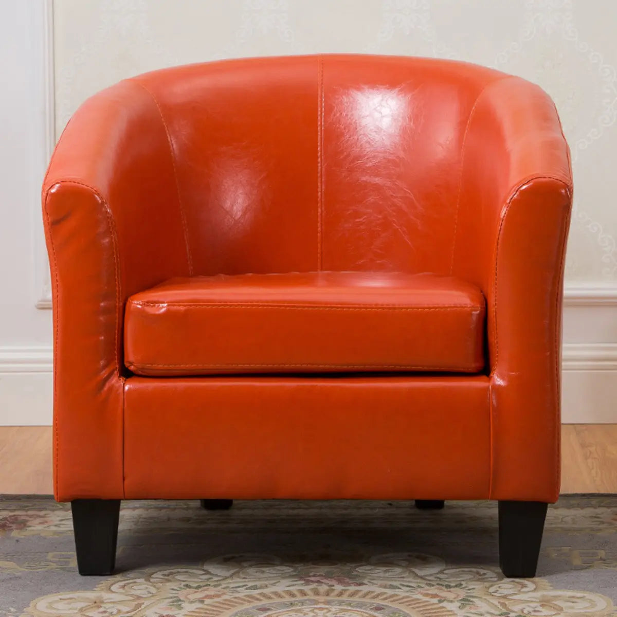 Colorful Linen Fixed Back Barrel Chair with Slipcover Image - 8