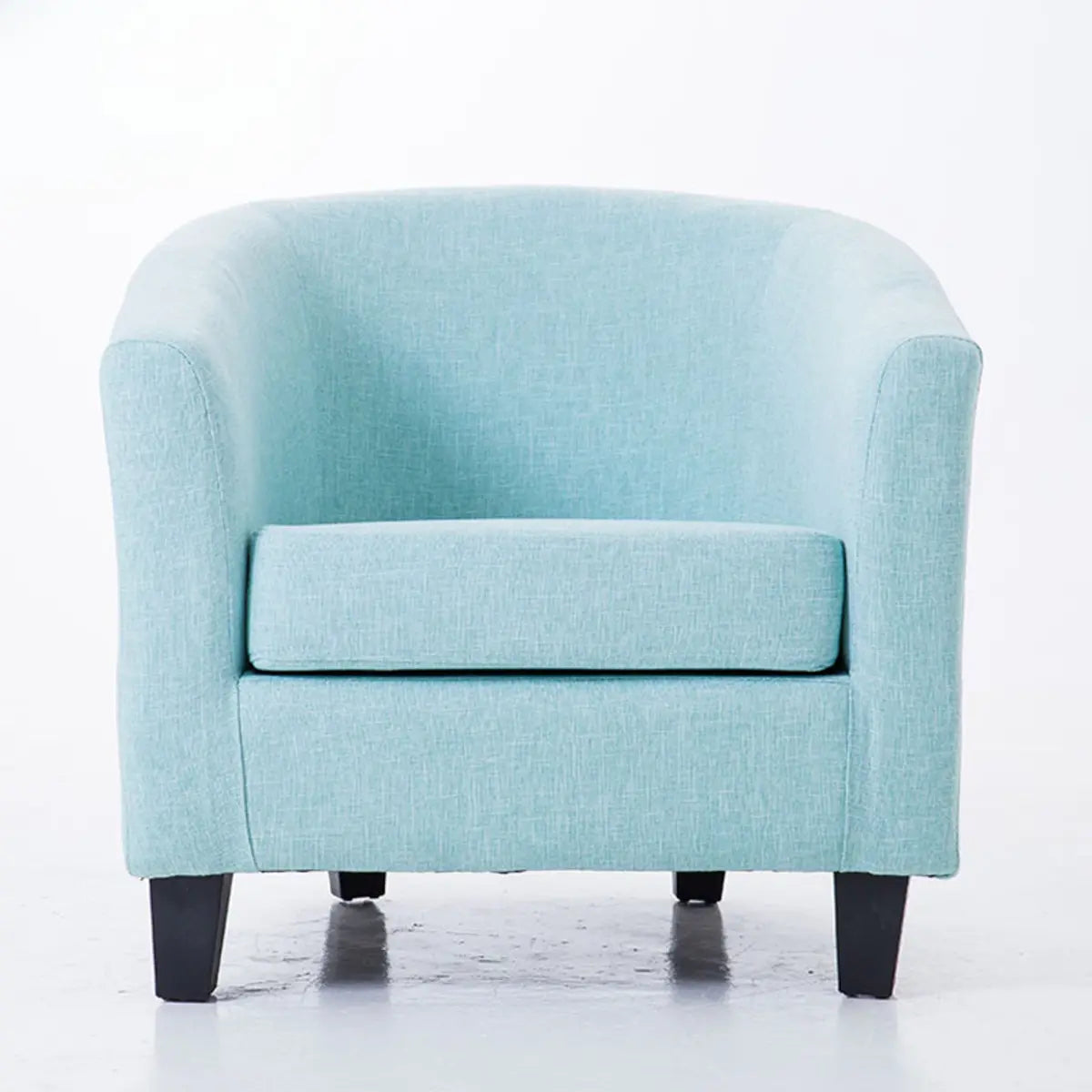 Colorful Linen Fixed Back Barrel Chair with Slipcover Image - 9