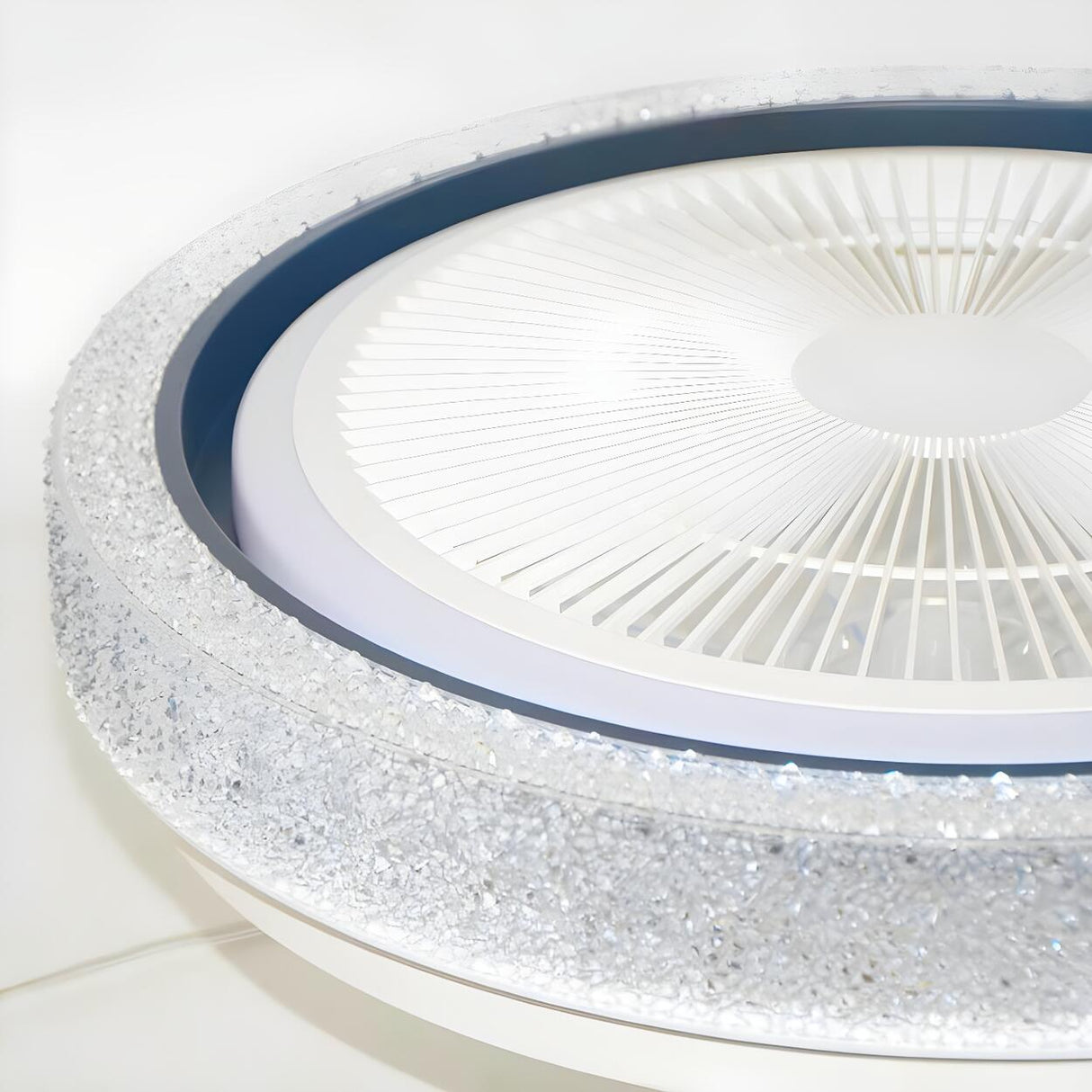 Colorful Round Flush Bladeless Ceiling Fan with Light Image - 5