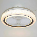 Colorful Round Flush Bladeless Ceiling Fan with Light Image - 6