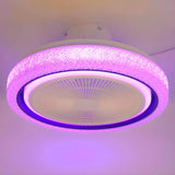 Colorful Round Flush Bladeless Ceiling Fan with Light Image - 8