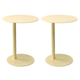 Colorful Round Metal C-Shaped Scandinavian Side Table Image - 16