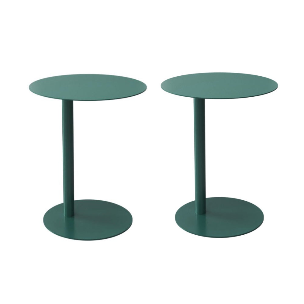 Colorful Round Metal C-Shaped Scandinavian Side Table Image - 35