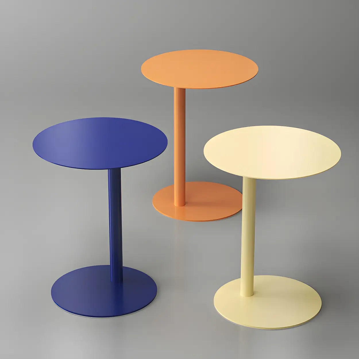 Colorful Round Metal C-Shaped Scandinavian Side Table Image - 7