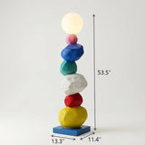 Colorful Sculptural Pebble Floor Lamp with Globe LED Light Image - 10