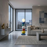 Colorful Sculptural Pebble Floor Lamp with Globe LED Light Image - 5