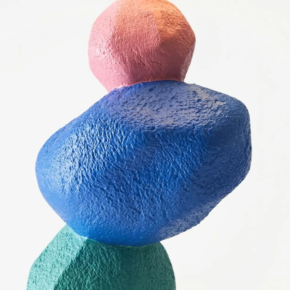 Colorful Sculptural Pebble Floor Lamp with Globe LED Light Image - 8