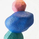 Colorful Sculptural Pebble Floor Lamp with Globe LED Light Image - 8