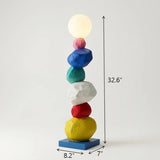 Colorful Sculptural Pebble Floor Lamp with Globe LED Light Image - 9 #size