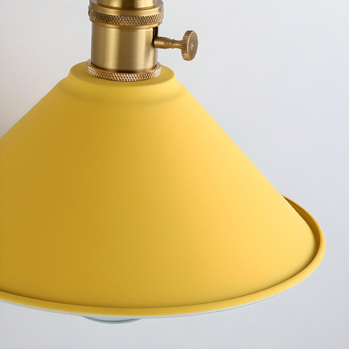 Colorful Vintage Brass Cone Wall Sconce Lights Image - 15