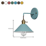 Colorful Vintage Brass Cone Wall Sconce Lights #size