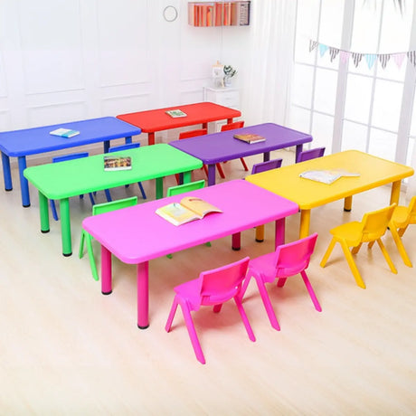 Colorful Waterproof Rectangle Toddler Table Chair Set Image - 1