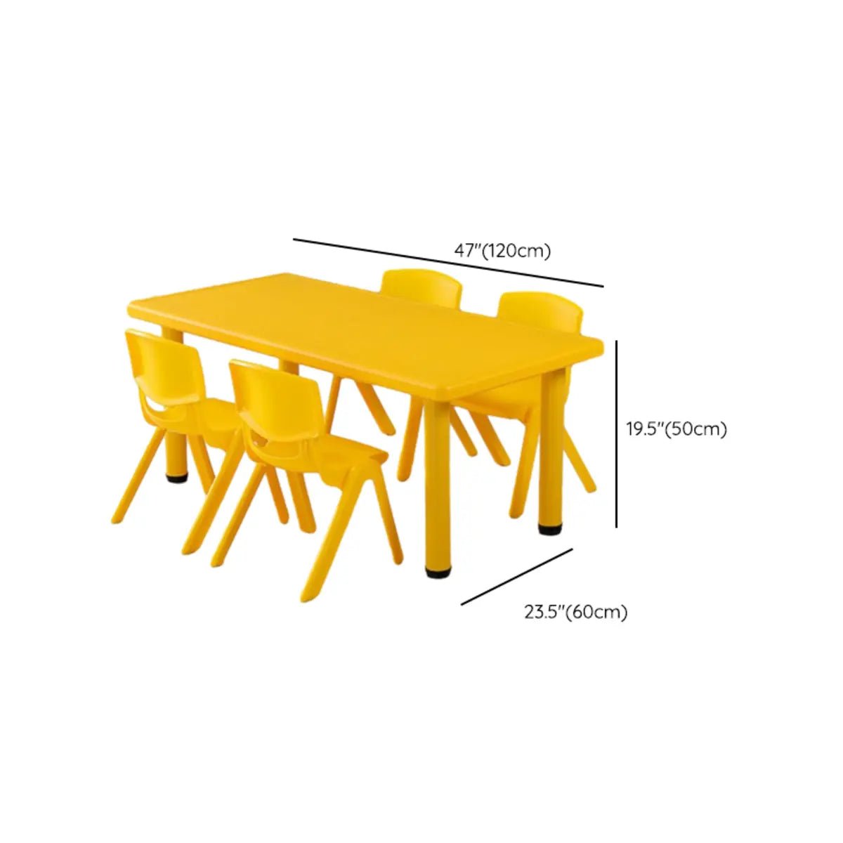 Colorful Waterproof Rectangle Toddler Table Chair Set Image - 10