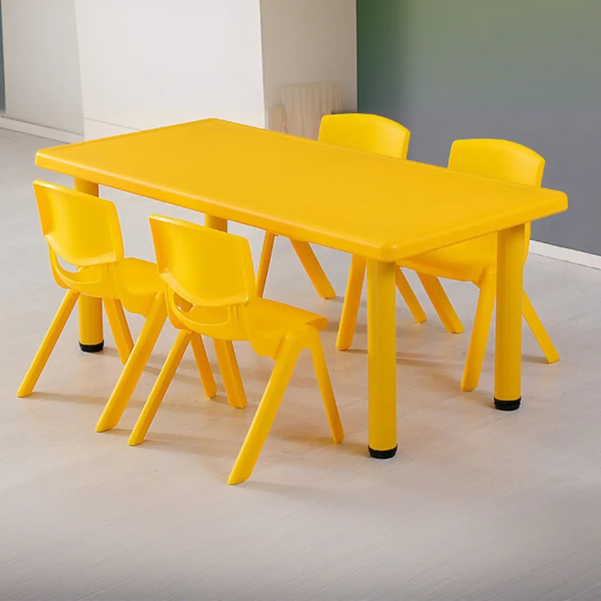 Colorful Waterproof Rectangle Toddler Table Chair Set Image - 3