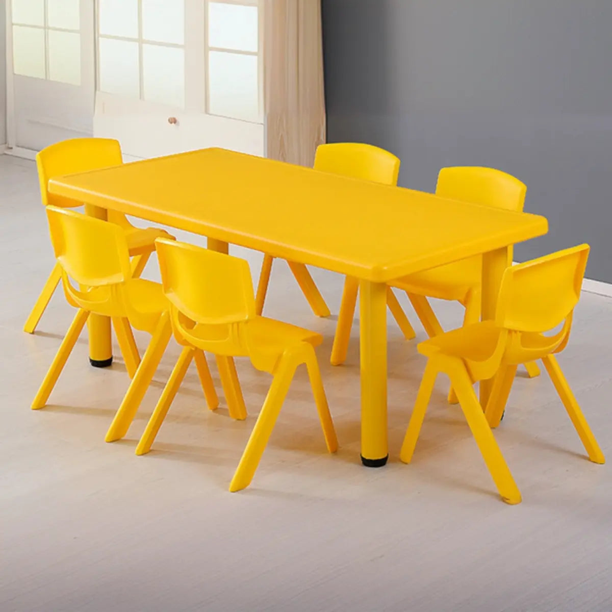 Colorful Waterproof Rectangle Toddler Table Chair Set Image - 5