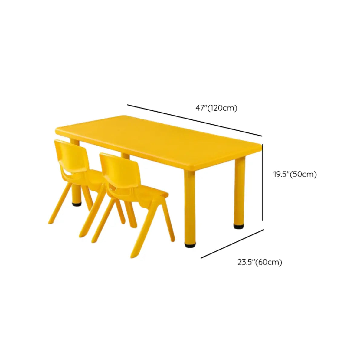 Colorful Waterproof Rectangle Toddler Table Chair Set 