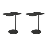 Colorful Wavy Metal Pedestal Top Glass End Table Image - 2