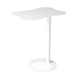 Colorful Wavy Metal Pedestal Top Glass End Table Image - 4