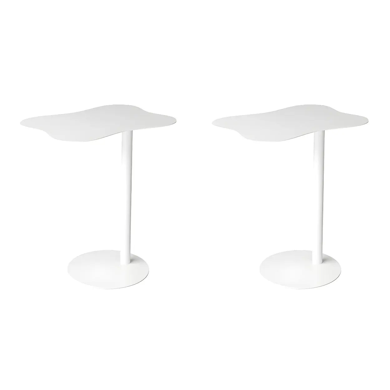 Colorful Wavy Metal Pedestal Top Glass End Table Image - 6
