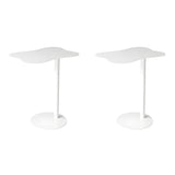 Colorful Wavy Metal Pedestal Top Glass End Table Image - 6