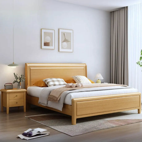 Comfort Natural Finish Queen Wood Storage Bed with Drawers Image - 1