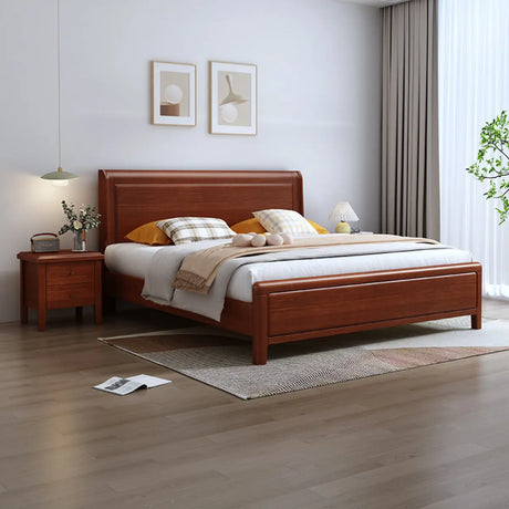 Comfort Natural Finish Queen Wood Storage Bed with Drawers Image - 2