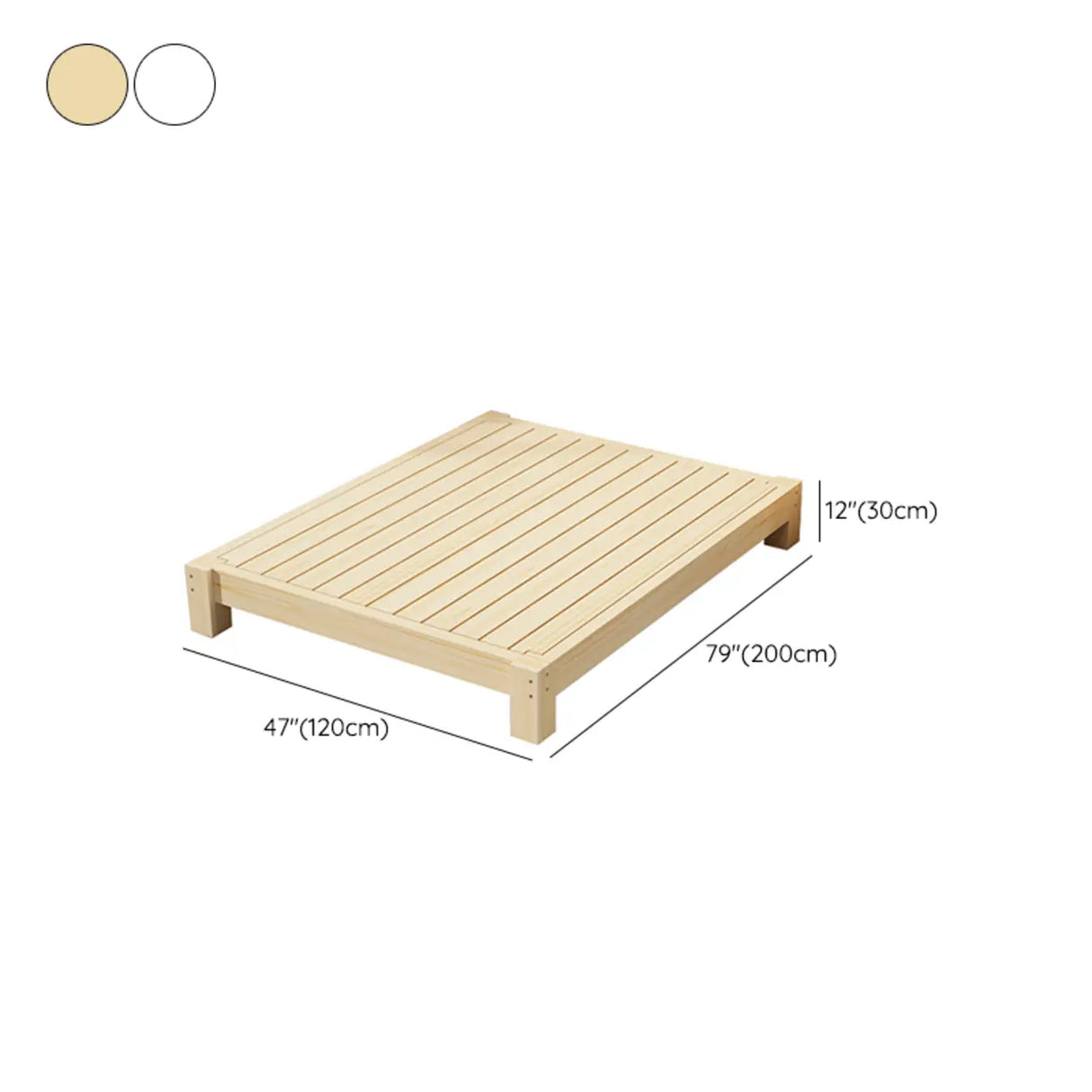 Comfort Natural Queen Rectangular Pine Panel Bed Frame Image - 12