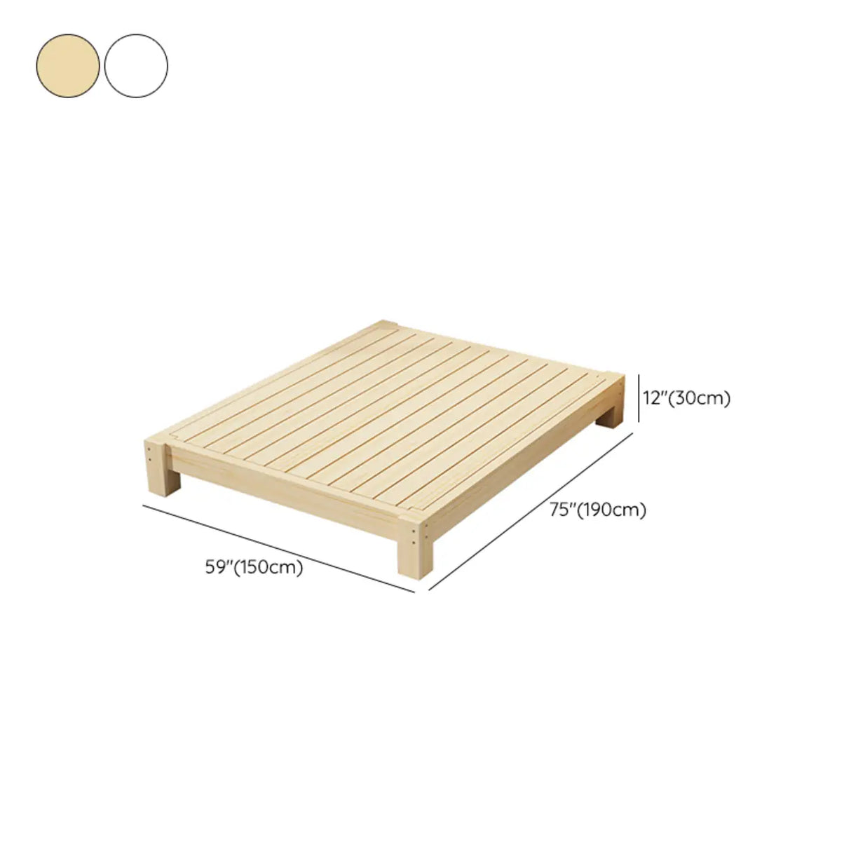 Comfort Natural Queen Rectangular Pine Panel Bed Frame Image - 19