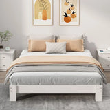 Comfort Natural Queen Rectangular Pine Panel Bed Frame Image - 4