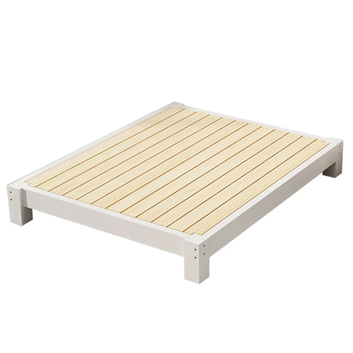 Comfort Natural Queen Rectangular Pine Panel Bed Frame Image - 5