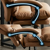 Comfort Reclining Leather Executive Office Chair with Wheels Image - 21