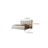 Comfort White Queen Leather Wingback Upholstered Bed Image - 17