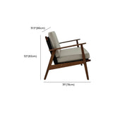 Comfortable Teak Beige Cushions and Pillow Patio Sofa Set #size