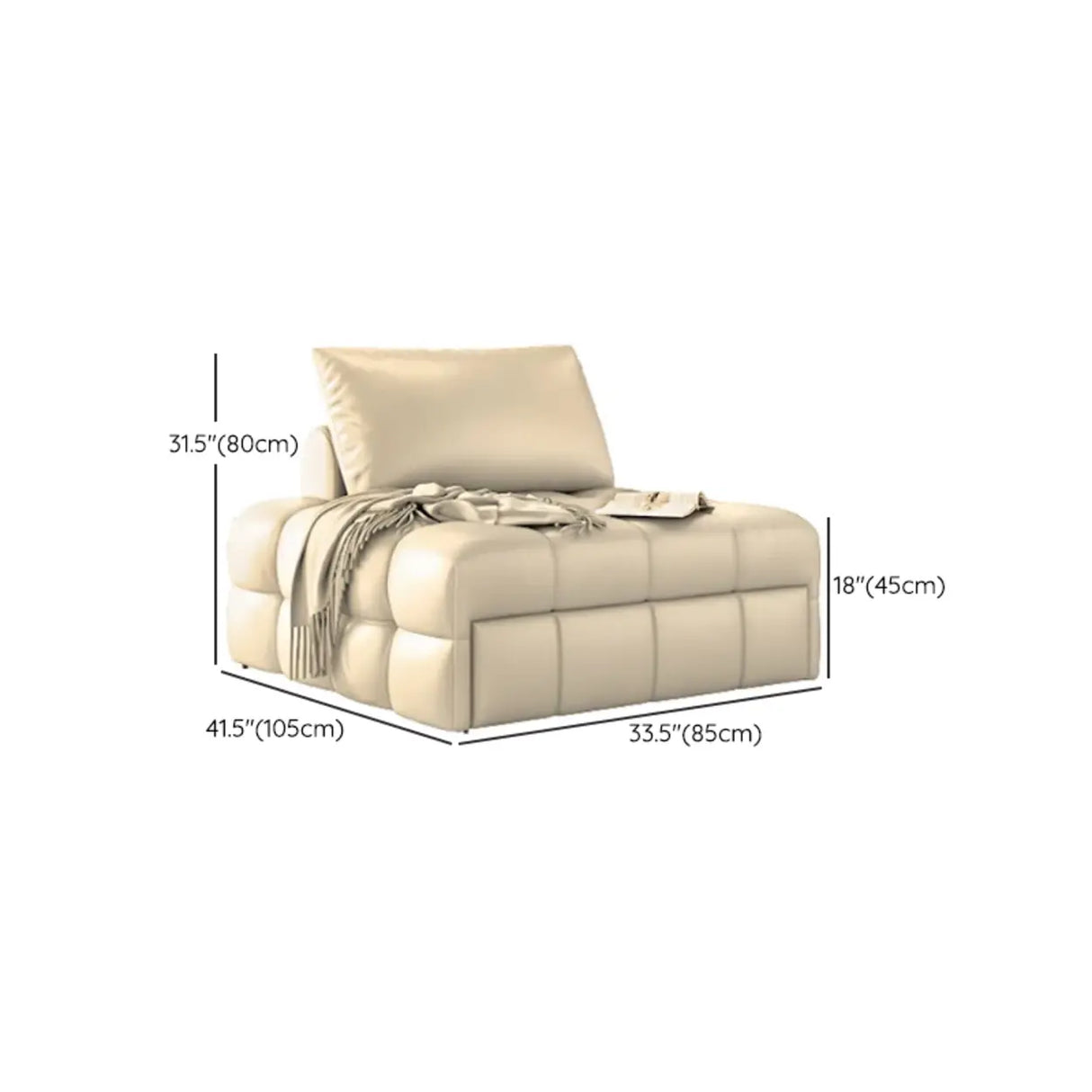 Compact Convertible Loose Back Metal Frame Sleeper 
