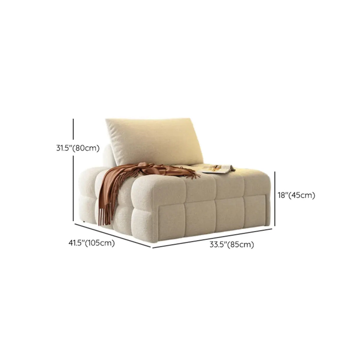 Compact Convertible Loose Back Metal Frame Sleeper Image - 14