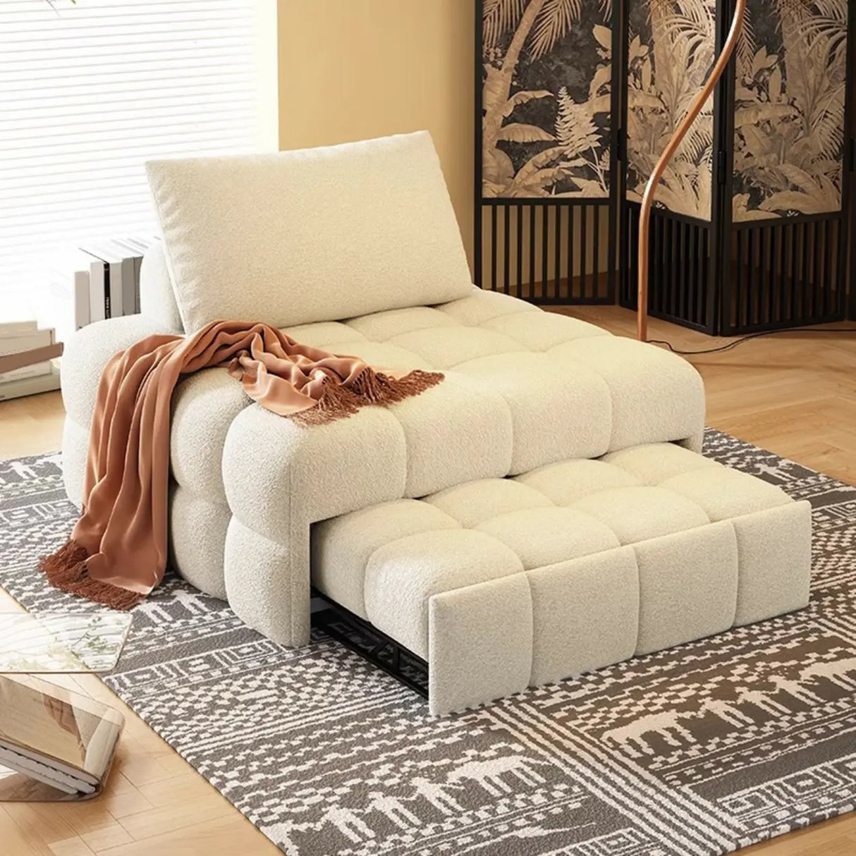 Compact Convertible Loose Back Metal Frame Sleeper Image - 4