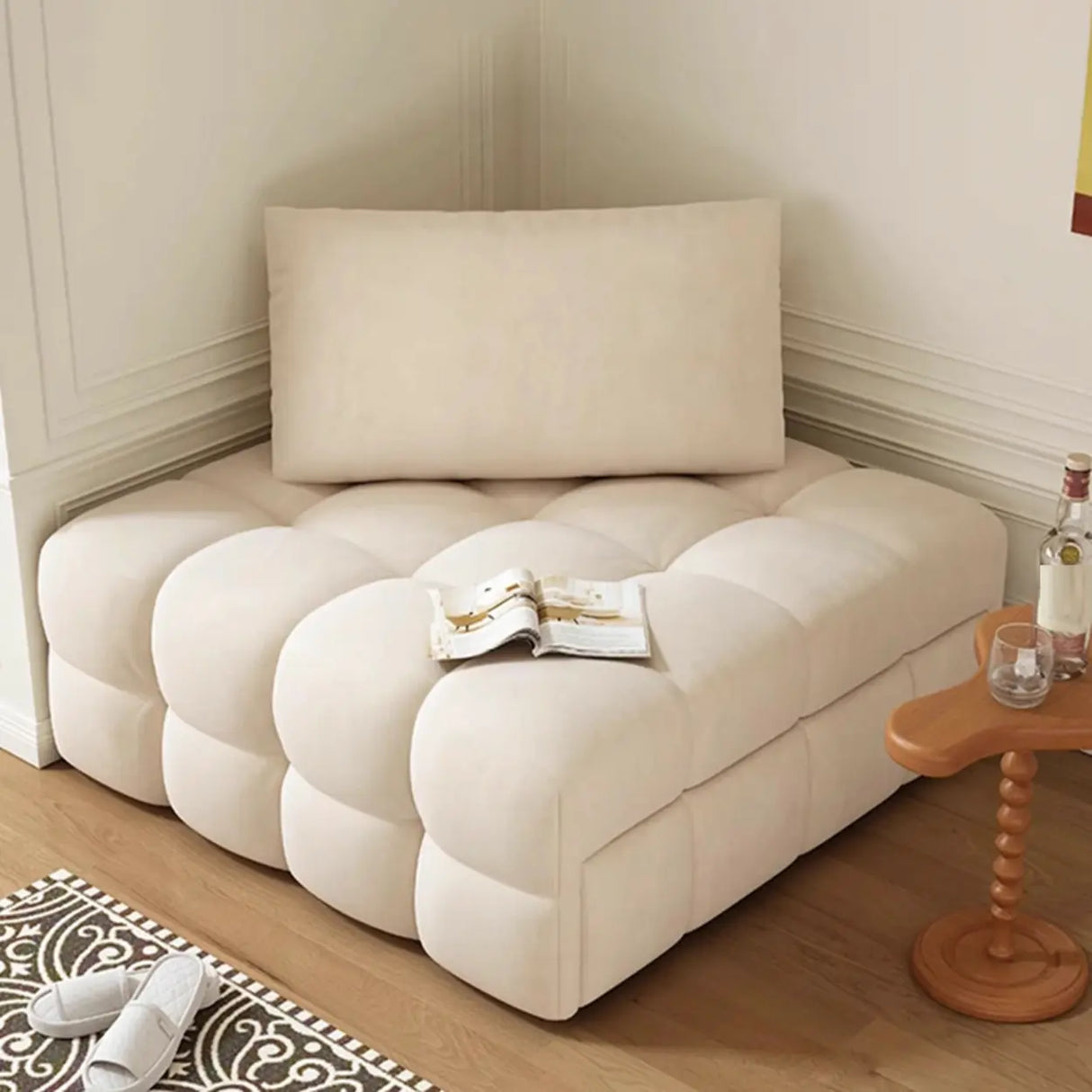 Compact Convertible Loose Back Metal Frame Sleeper Image - 5