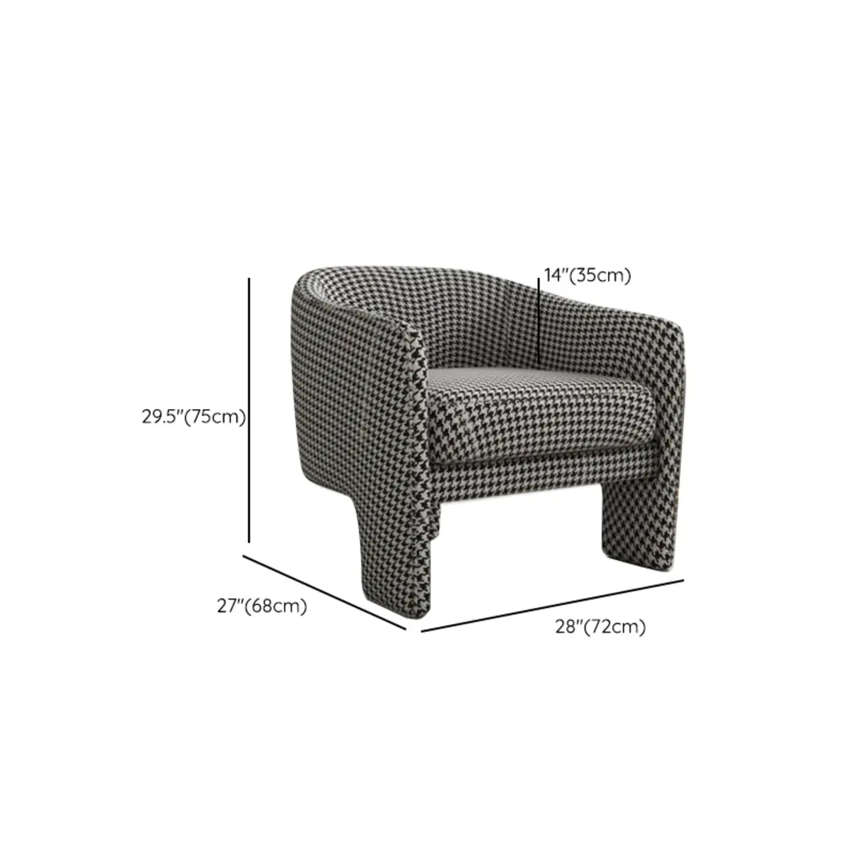 Compact Grass Green Flannel Tight Back Arm Chair Image - 13