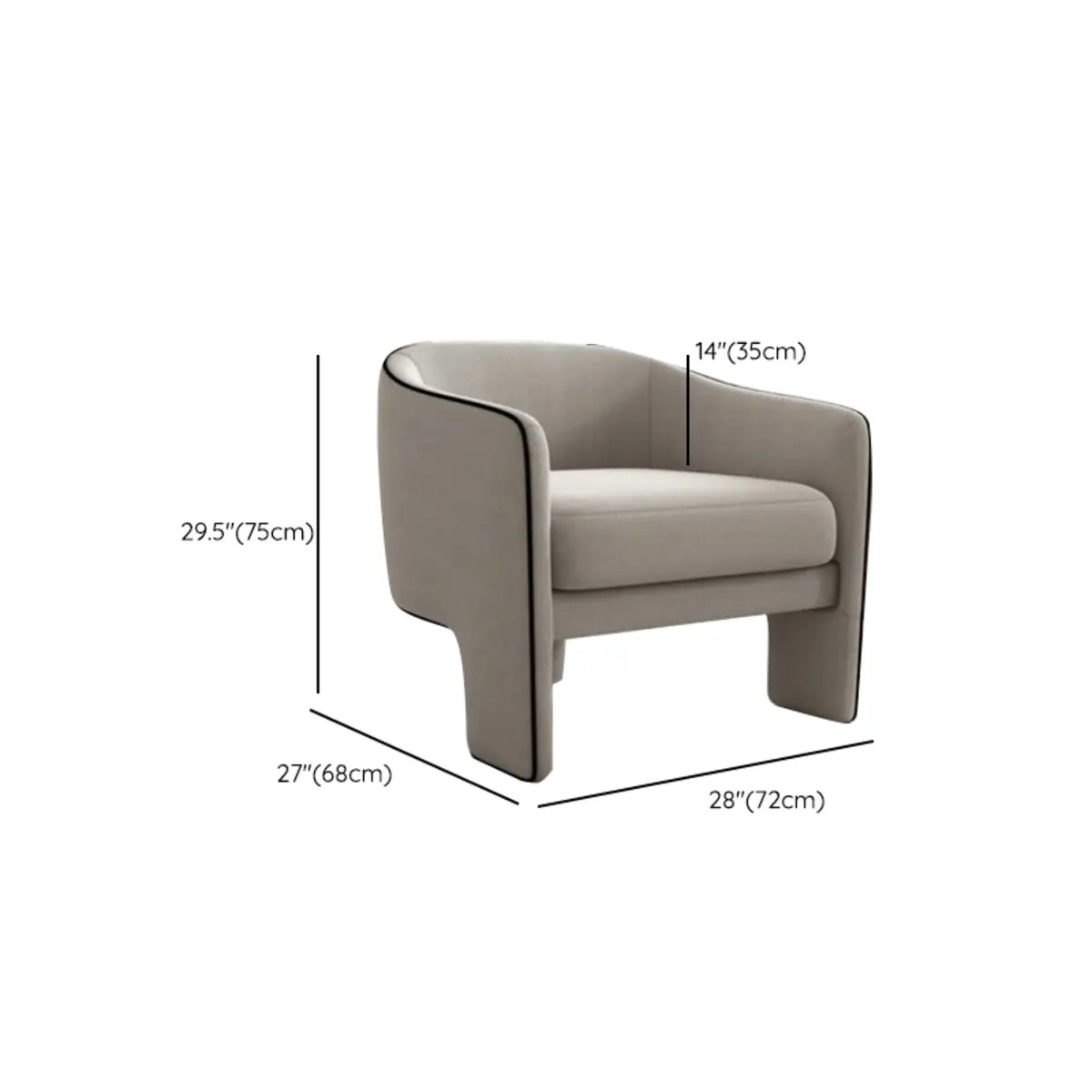 Compact Grass Green Flannel Tight Back Arm Chair Image - 14