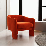 Compact Grass Green Flannel Tight Back Arm Chair Image - 4