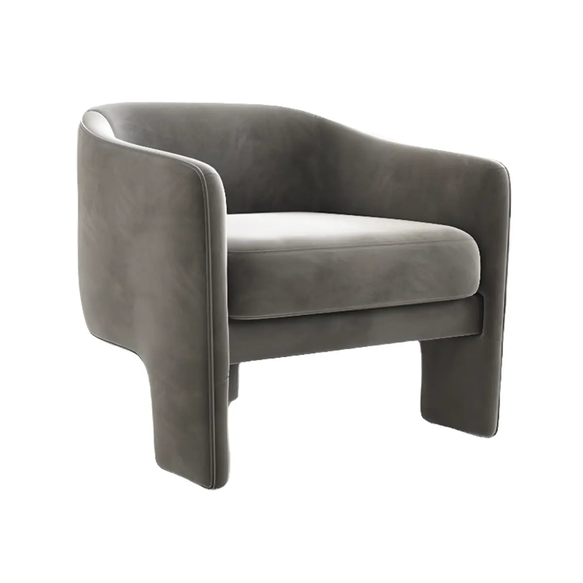Compact Grass Green Flannel Tight Back Arm Chair Image - 5