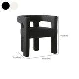 Compact Milky White Sherpa Fabric Fixed Back Arm Chair #size